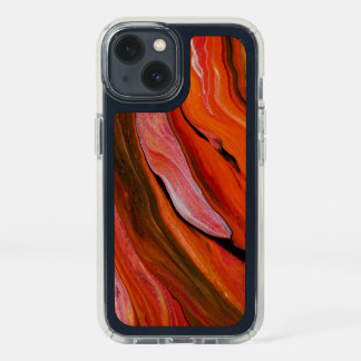 Lava flow in different shades of red speck iPhone 13 case