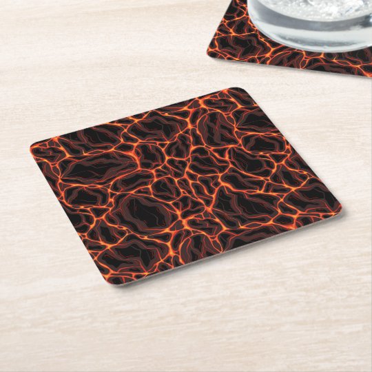 Lava flows  square paper coaster