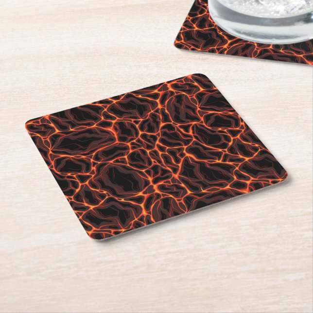 Lava flows  square paper coaster (Angled)