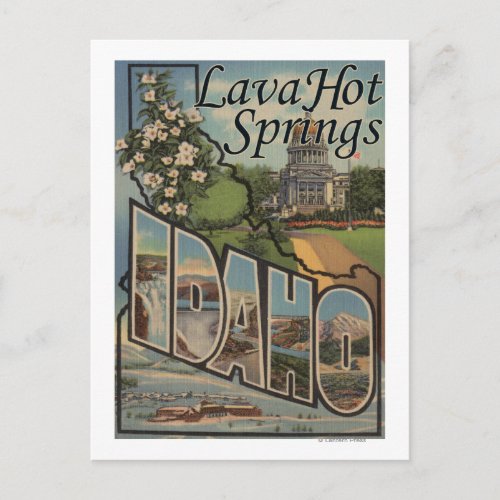 Lava Hot Springs Idaho _ Large Letter Scenes Postcard