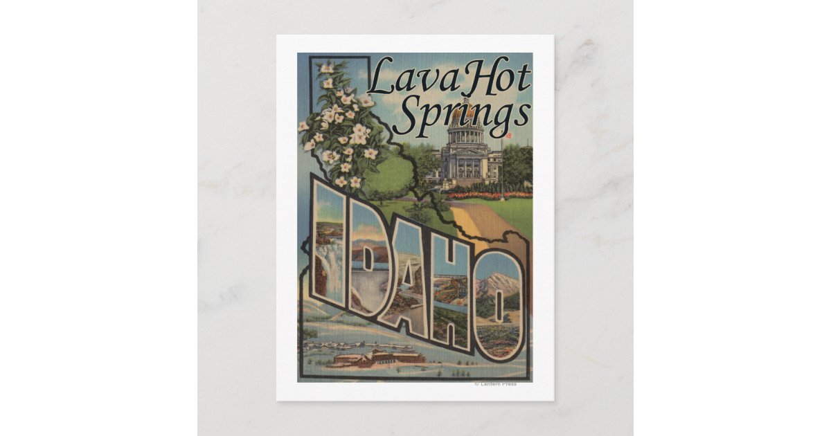 Lava Hot Springs, Idaho - Large Letter Scenes Postcard | Zazzle