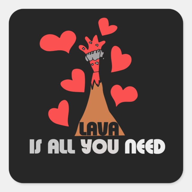 Lava is all you need volcano square sticker (Front)
