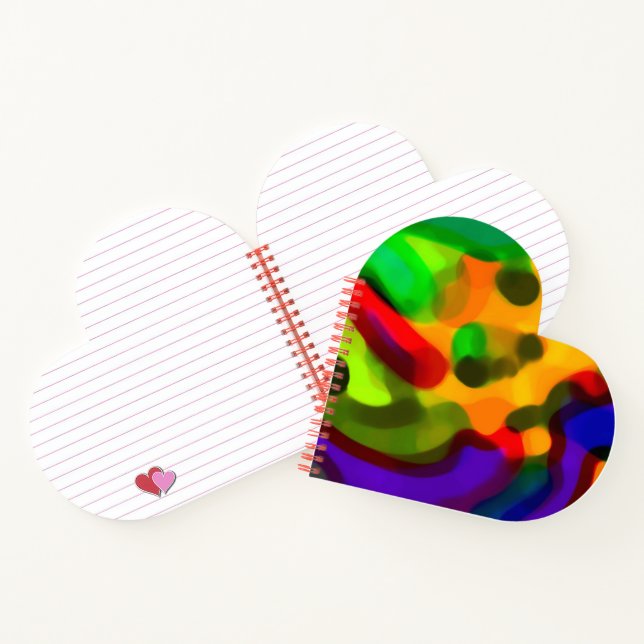 "Lava Lamp Daze" Heart Shaped Spiral Notebook (Inside)