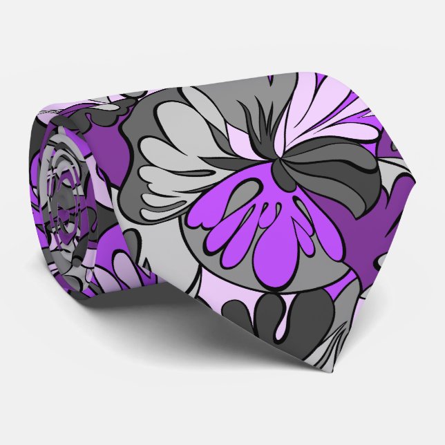 Lava Lamp Floral Retro Two-sided Neck Tie (Rolled)