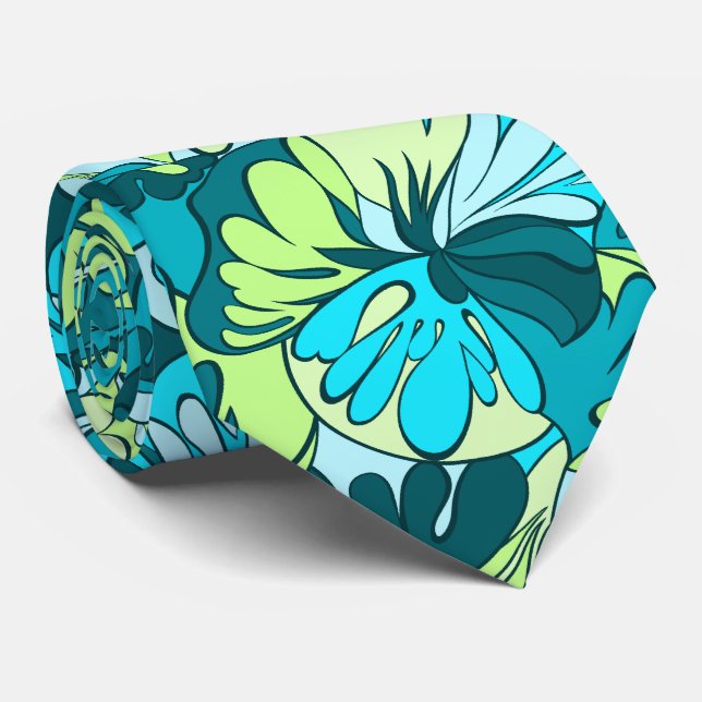 Lava Lamp Floral Retro Two-sided Neck Tie (Rolled)
