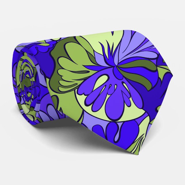 Lava Lamp Floral Retro Two-sided Neck Tie (Rolled)