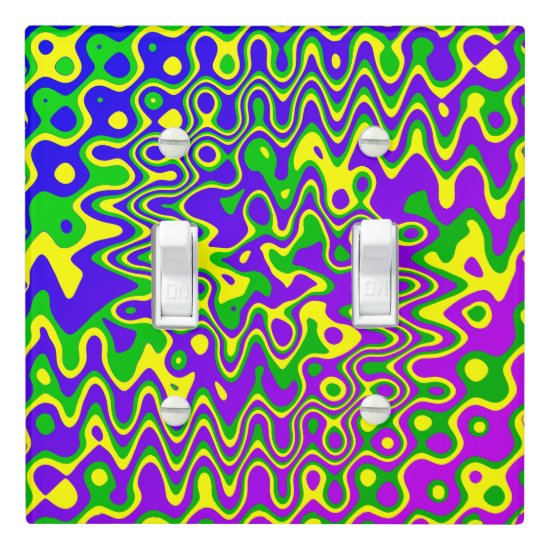 [Lava Lamp] Op-Art Swirls & Dots Purple Blue Green Light Switch Cover