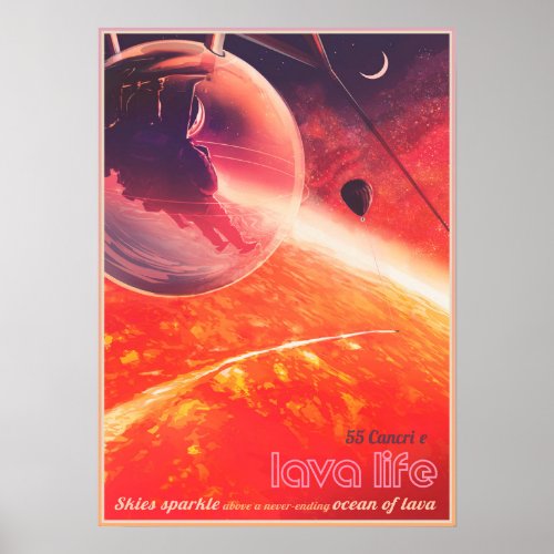 LAVA LIFE at Planet 55 Cancri e NASA JPL Space Poster