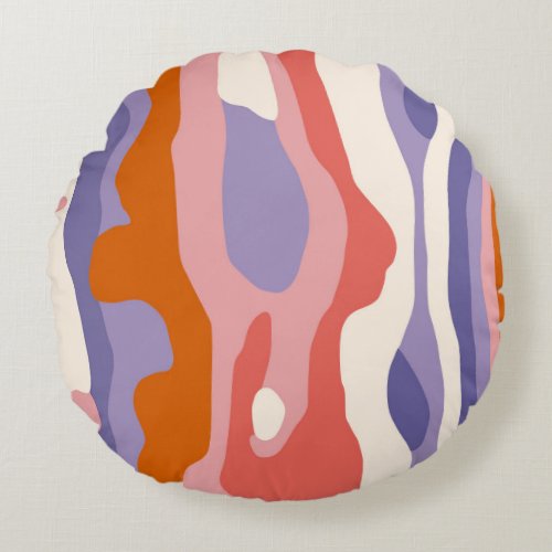 Lava Lines  Round Pillow