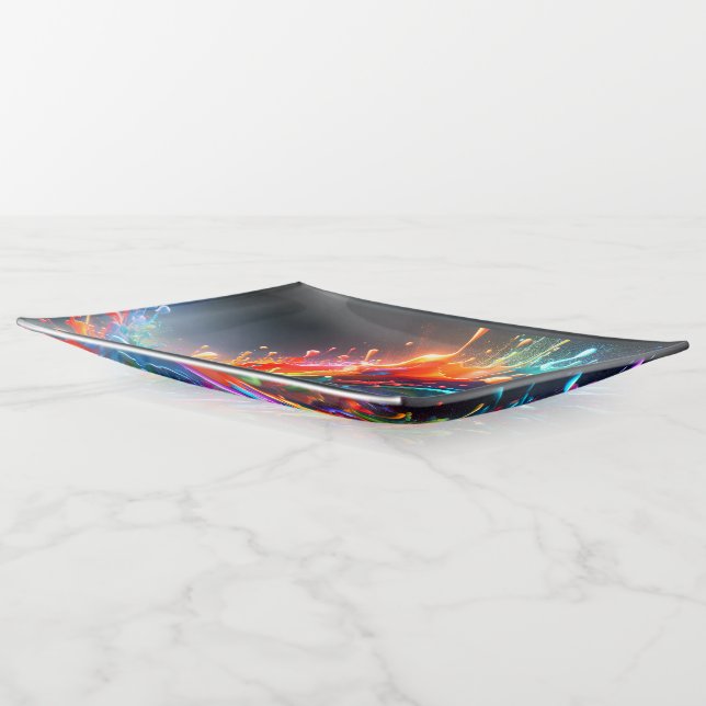 Lava Mixed Colors  - Large Trinket Tray (Angled)