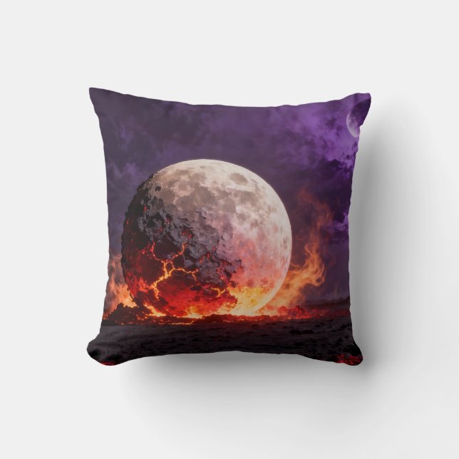 Lava Moon Fantasy Throw Pillow (Front)