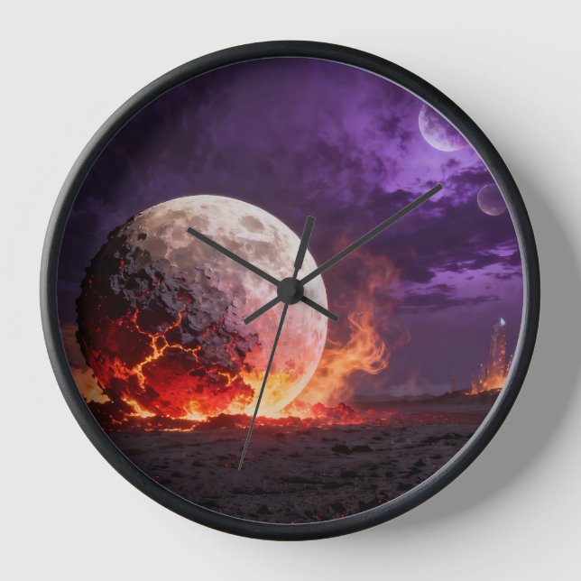Lava Moon Fantasy Wall Clock (Front)