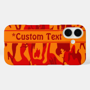 Lava Red Camo w/ Custom Text iPhone 16 Case