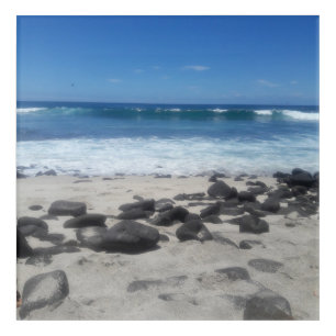 Lava Rock Beach Ocean Waves   Acrylic Print