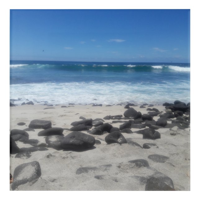 Lava Rock Beach Ocean Waves   Acrylic Print (Front)
