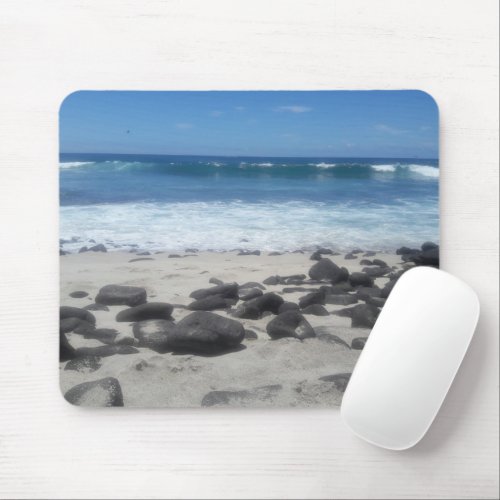 Lava Rock Beach Ocean Waves   Mouse Pad