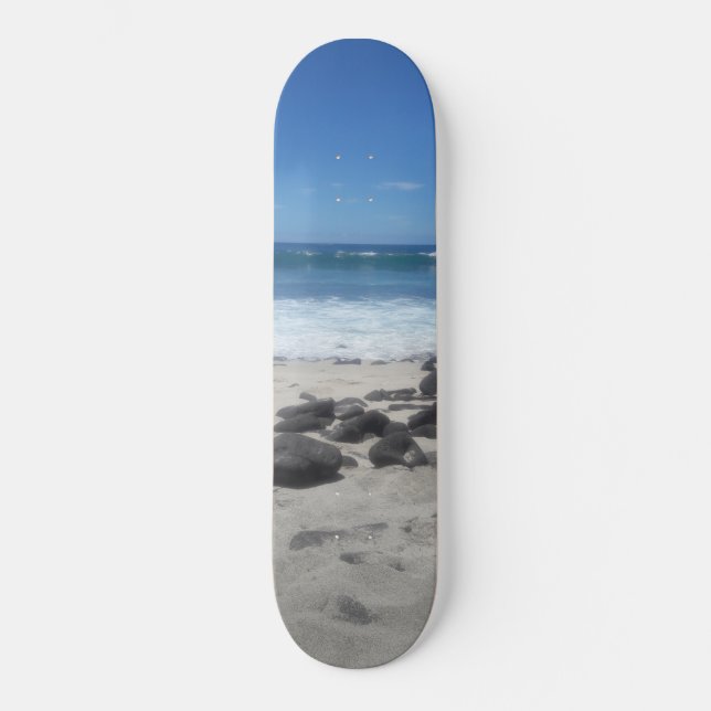 Lava Rock Beach Ocean Waves Skateboard (Front)