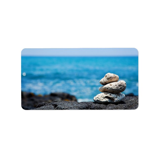 Lava Rock Coral Hawaii Ocean Tropical Beach Blank Label (Front)