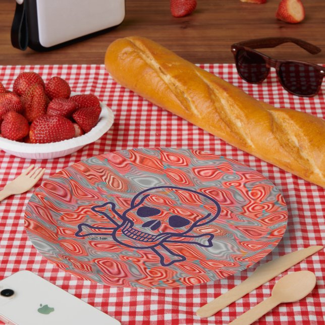 Lava Skull large paper plates (Picnic)