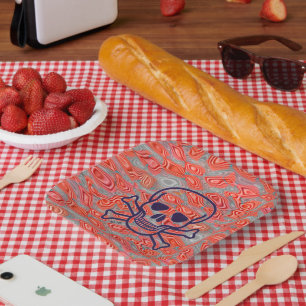 Lava Skull square paper plates