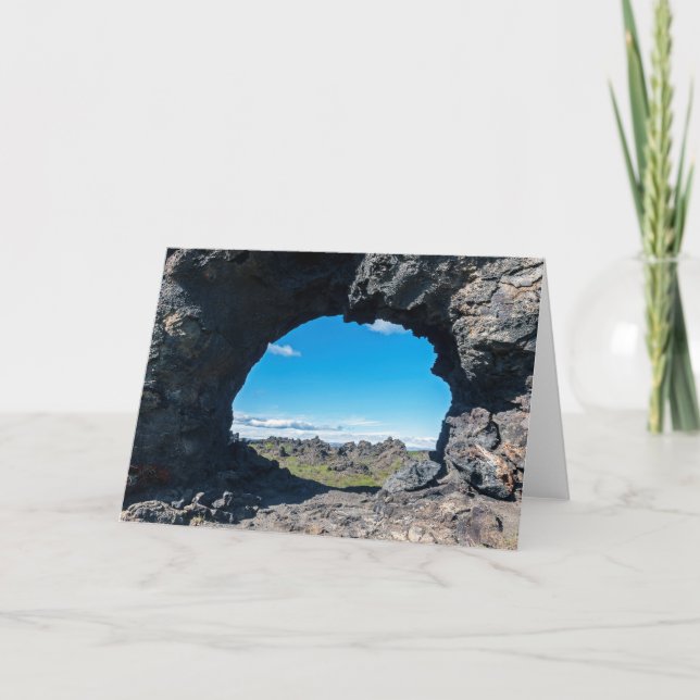 Lava window at Dimmuborgir, Myvatn area - Iceland Card (Front)