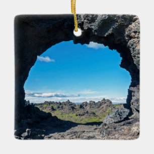 Lava window at Dimmuborgir, Myvatn area - Iceland Ceramic Ornament