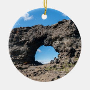 Lava window at Dimmuborgir, Myvatn area - Iceland Ceramic Ornament
