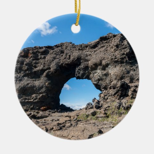 Lava window at Dimmuborgir Myvatn area _ Iceland Ceramic Ornament