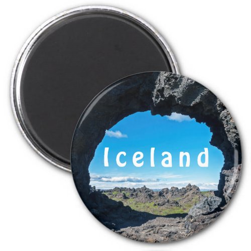 Lava window at Dimmuborgir Myvatn area _ Iceland Magnet