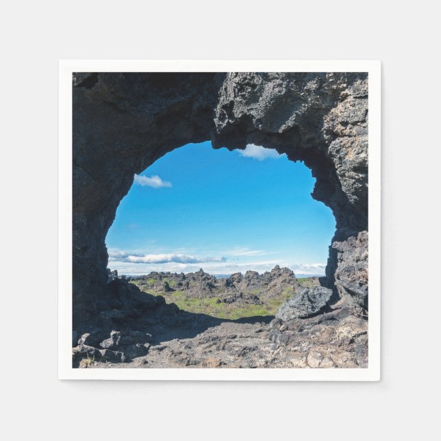 Lava window at Dimmuborgir, Myvatn area - Iceland Napkins (Front)