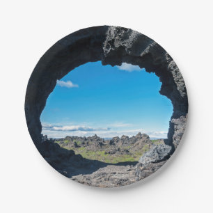 Lava window at Dimmuborgir, Myvatn area - Iceland Paper Plates