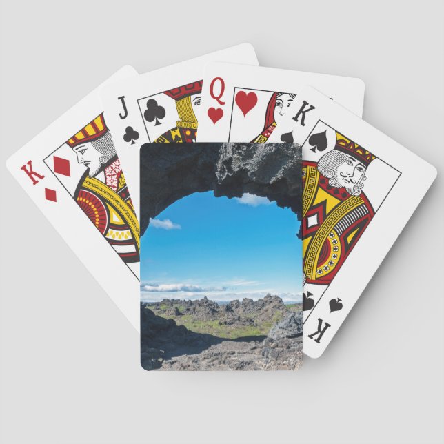 Lava window at Dimmuborgir, Myvatn area - Iceland Poker Cards (Back)