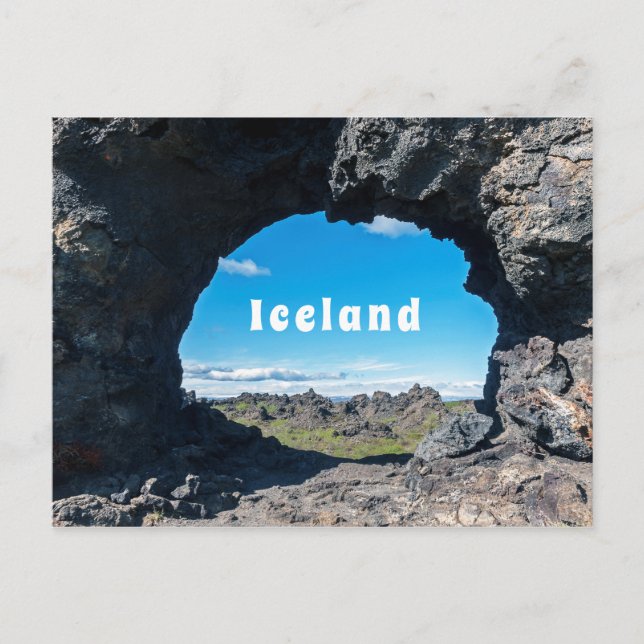 Lava window at Dimmuborgir, Myvatn area - Iceland Postcard (Front)
