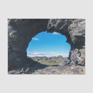 Lava window at Dimmuborgir, Myvatn area - Iceland Tissue Paper