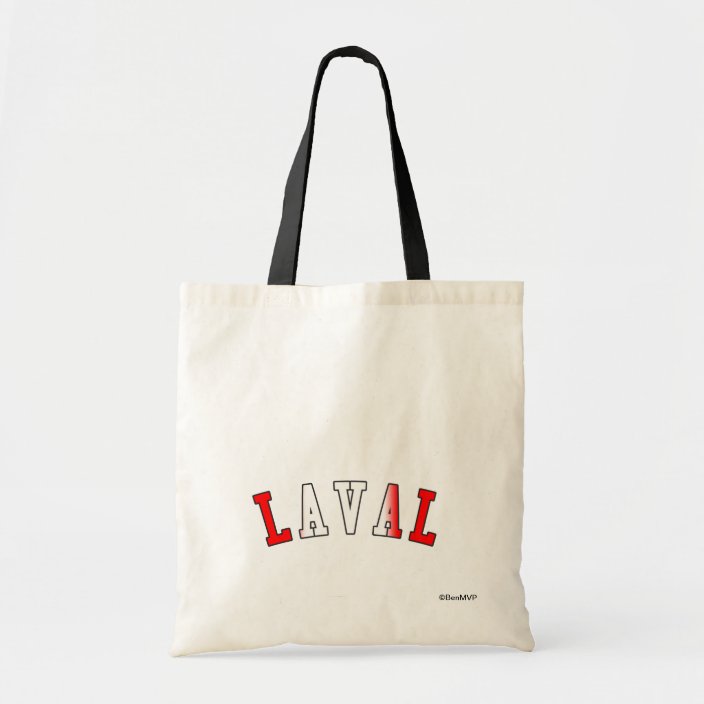 Laval in Canada National Flag Colors Canvas Bag