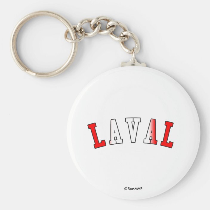 Laval in Canada National Flag Colors Key Chain