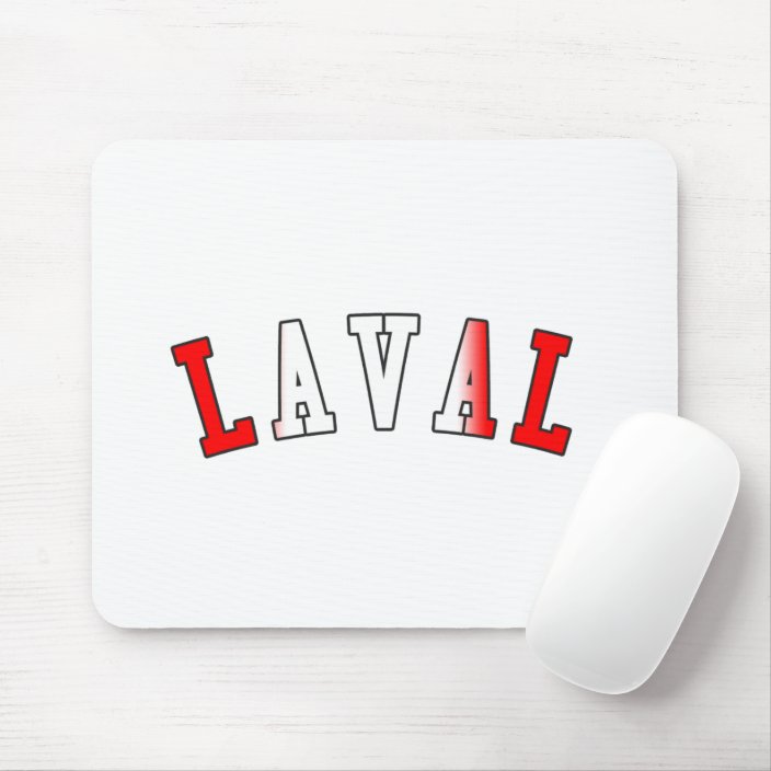 Laval in Canada National Flag Colors Mouse Pad