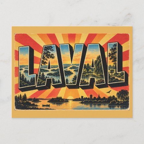 Laval QC River Islands Urban Forest Art Postcard
