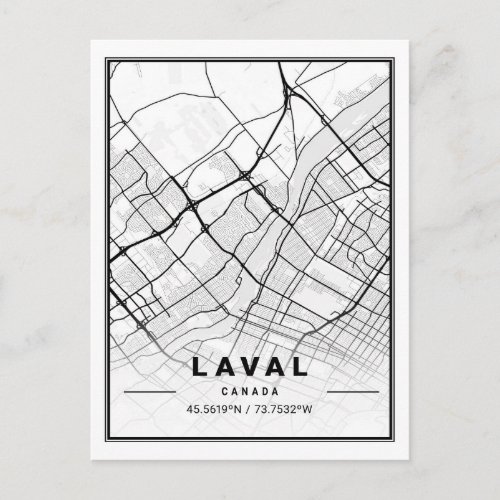 Laval Quebec Canada Travel City Map Postcard