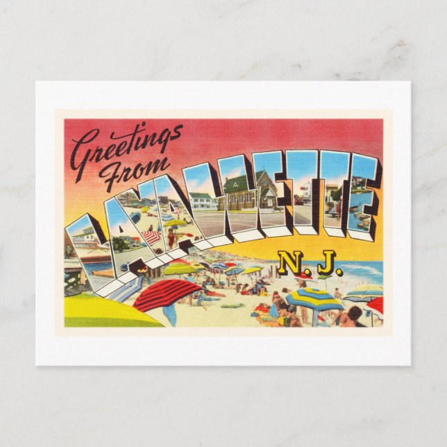 Lavallette New Jersey NJ Vintage Travel Postcard- Postcard (Front)