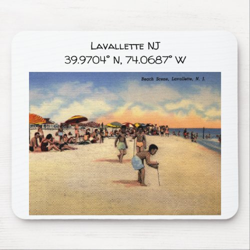 Lavallette NJ Map Coordinates Vintage Style Mouse Pad