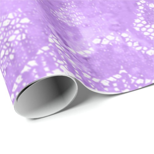 Lavande Floral Royal Lace Purple Amethyst White Wrapping Paper