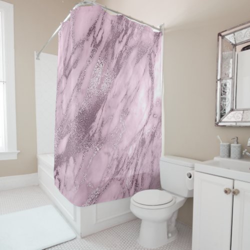 Lavande Lilac Mauve Marble Stone Abstract Shower Curtain