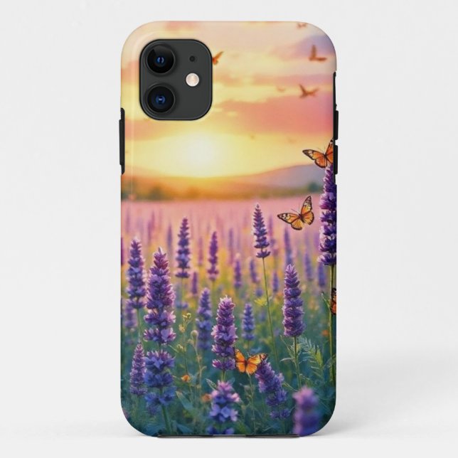Lavander and Butterflies at Dusk  Case-Mate iPhone Case (Back)