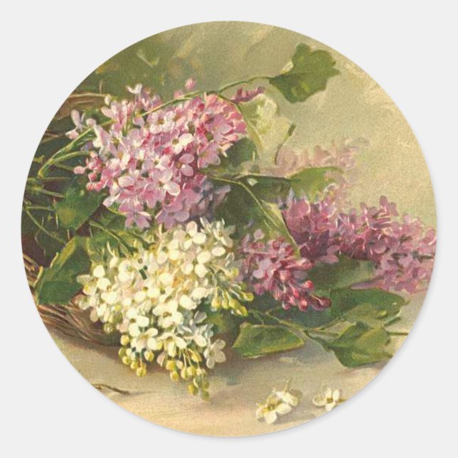 Lavander and White Beauty Classic Round Sticker (Front)