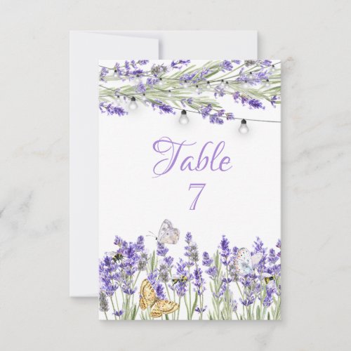 Lavander Butterflies Botanical String Lights Invitation