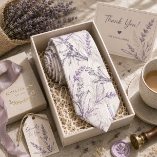 Lavander Floral Neck Tie
