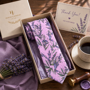 Lavander Floral Neck Tie
