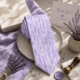 Lavander Floral Neck Tie