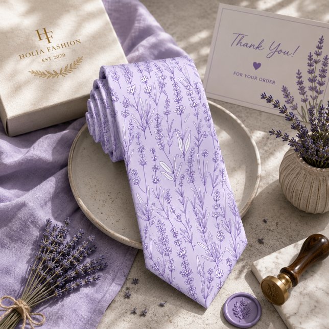 Lavander Floral Neck Tie (Creator Uploaded)